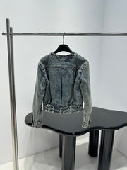 Denim Floral Quilted Jacket