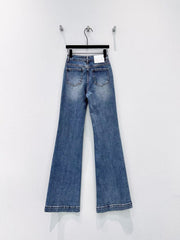 Gradient Flared Jeans with Rhinestone Pockets