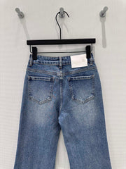 Gradient Flared Jeans with Rhinestone Pockets