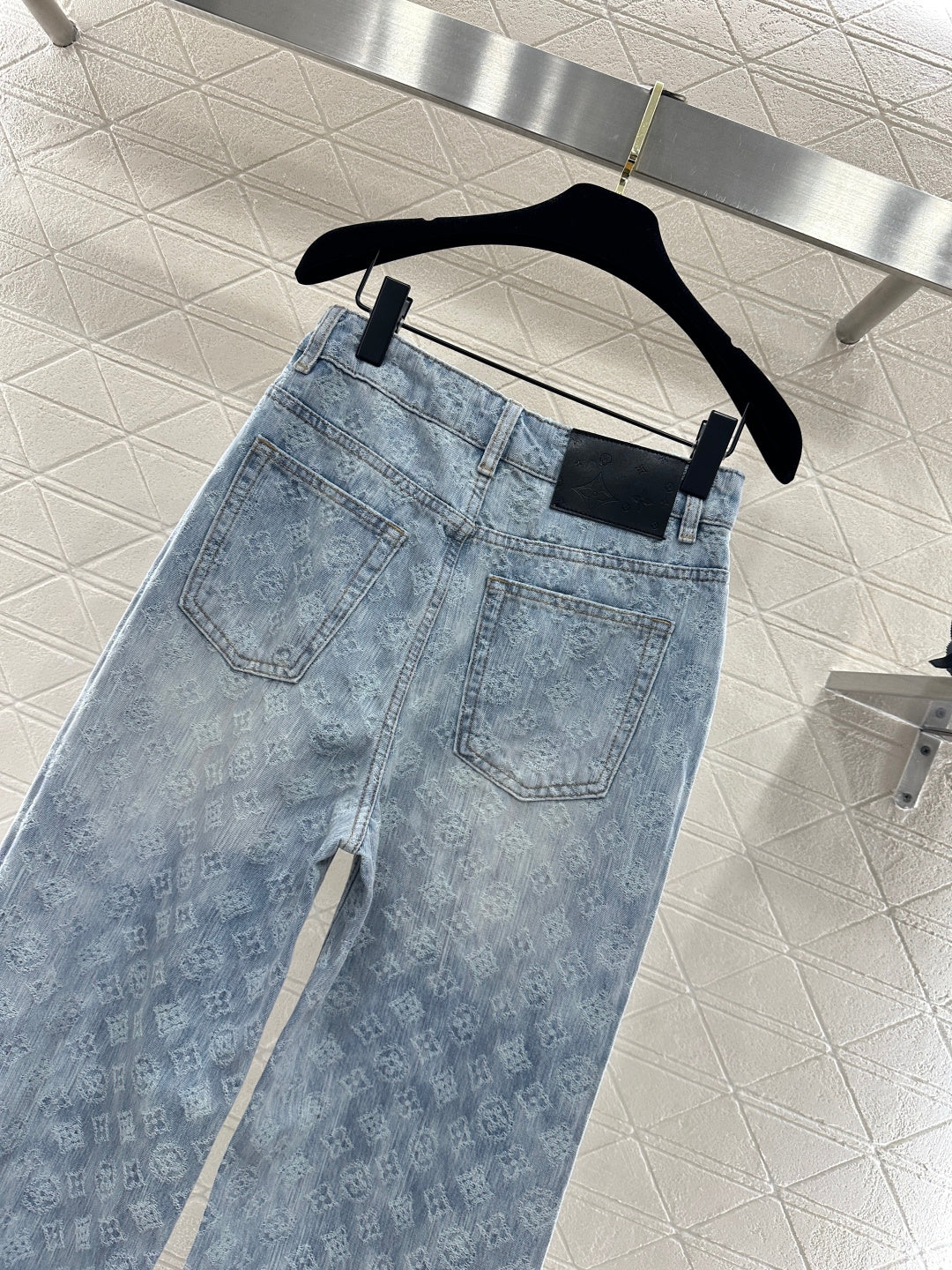 Jacquard Straight Leg Jeans