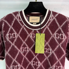 Burgundy Knit Short-Sleeve Cardigan