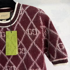 Burgundy Knit Short-Sleeve Cardigan