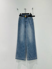 Custom-made diamond-patterned jeans