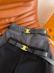 Belt-embellished slit culottes