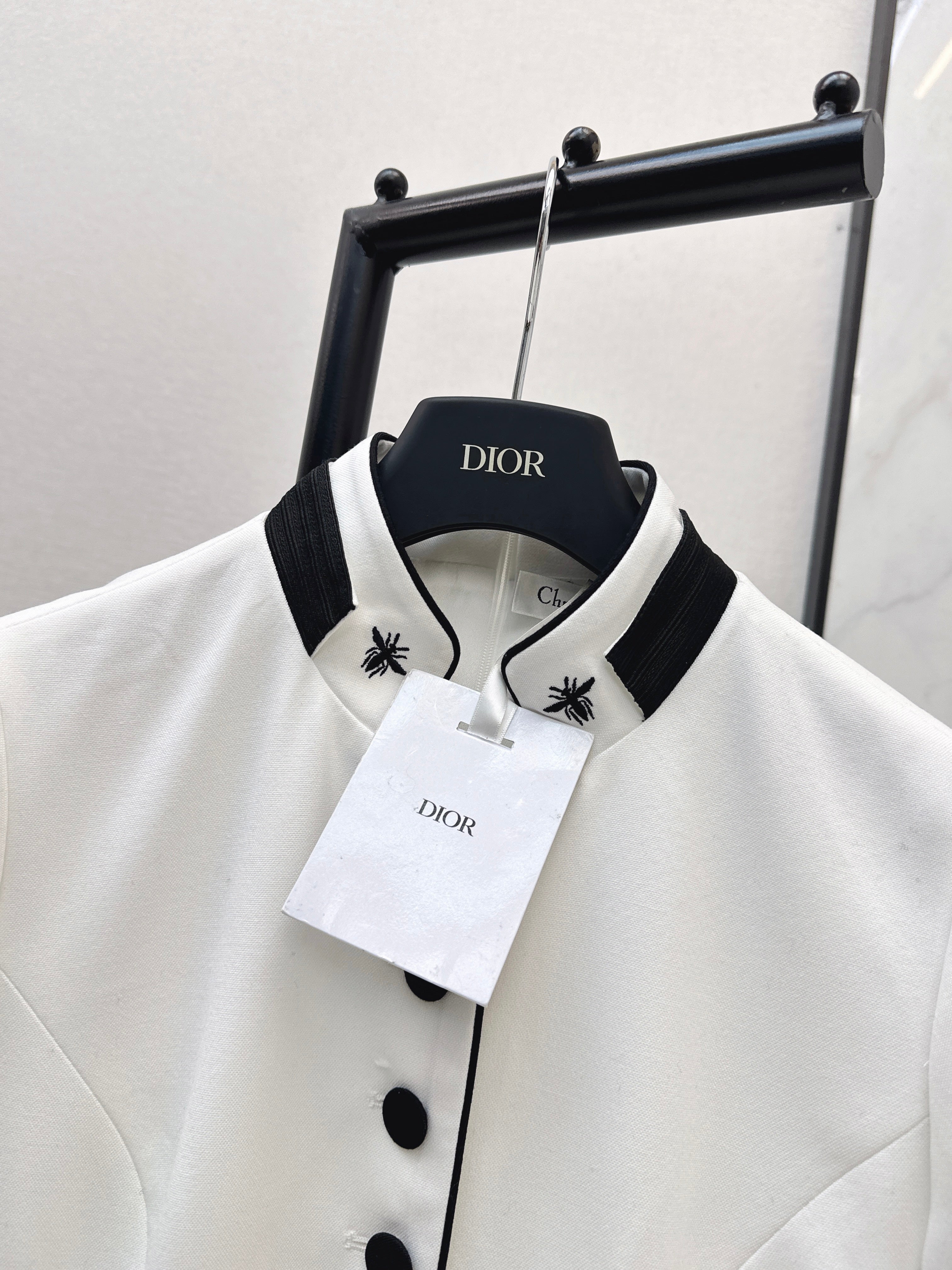 Stand-up collar belted dress