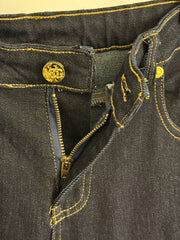High-waisted straight-leg jeans