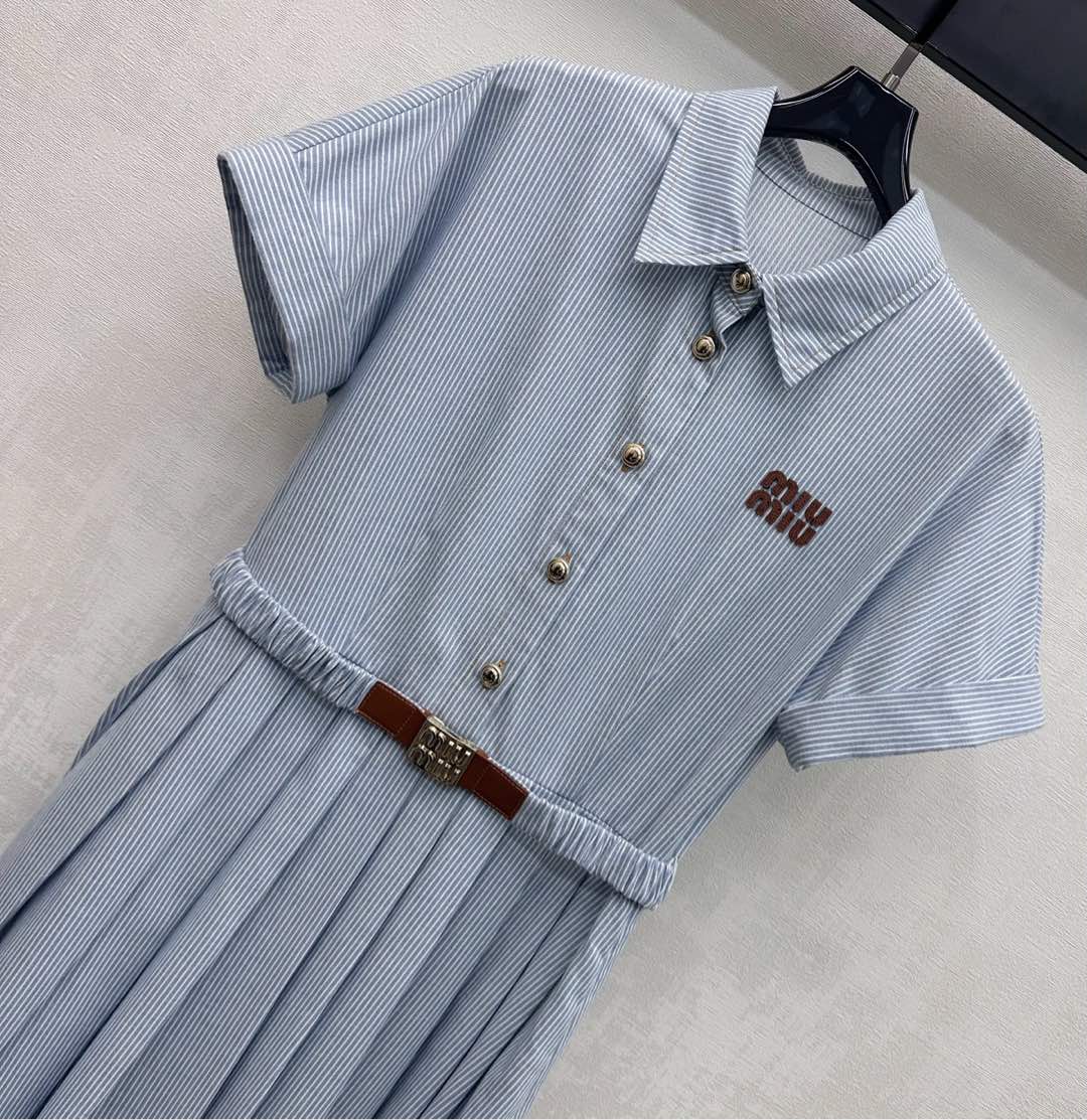 Striped Short-Sleeve Dress