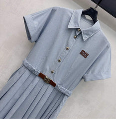 Striped Short-Sleeve Dress