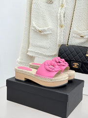 New Spring/Summer Hemp Rope Platform Slippers