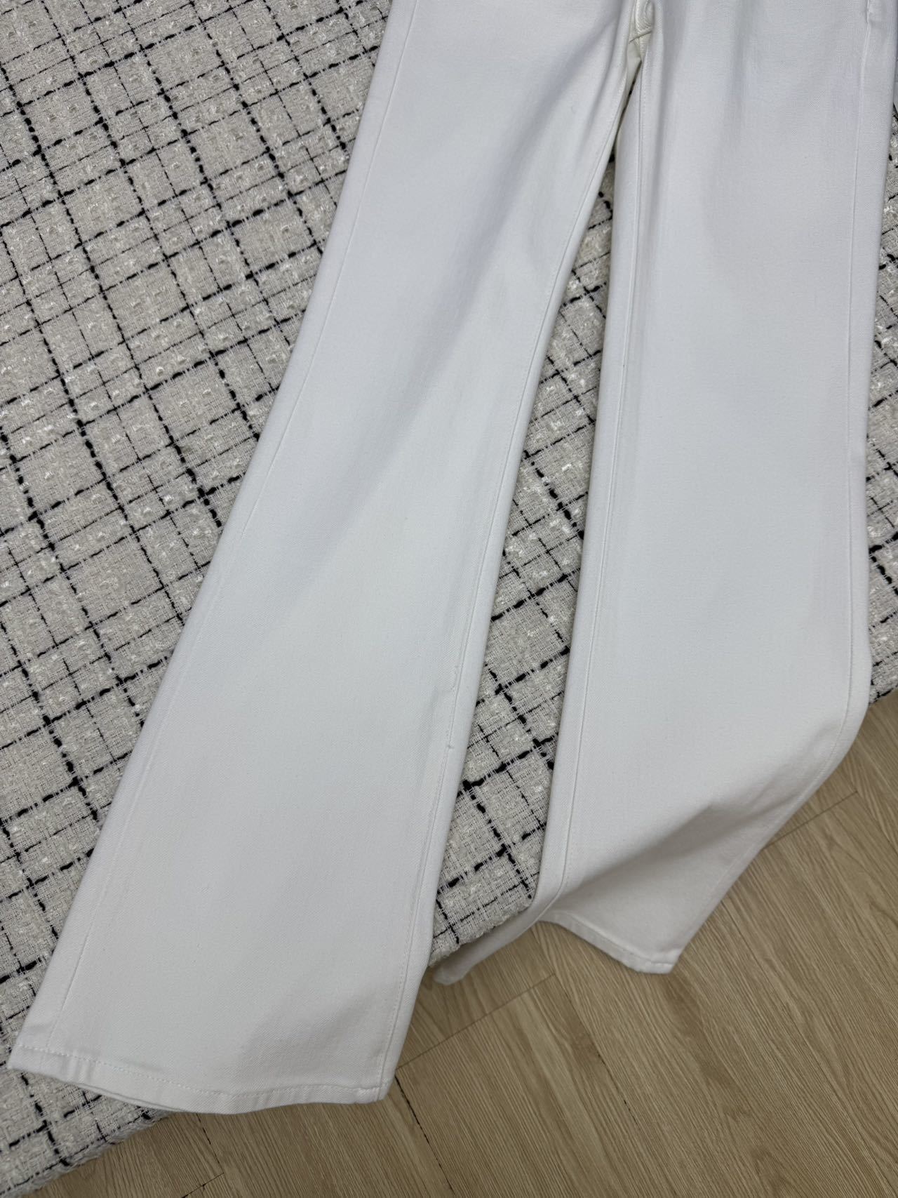Embroidered mesh flared pants with back pockets