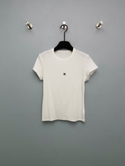 Jacquard Knit Short-Sleeve T-Shirt