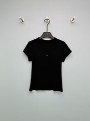 Jacquard Knit Short-Sleeve T-Shirt