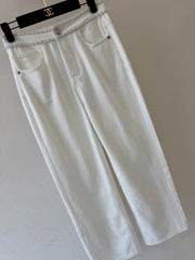 Straight-Leg Trousers with Chain Belt
