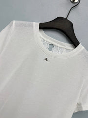 26 New Style: Short-Sleeve T-Shirt with Lace Cutout Back