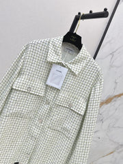 chanel/Knitted Tweed Shirt-Style Jacket