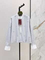 Gucci/Loose-fit striped shirt with a classic collar