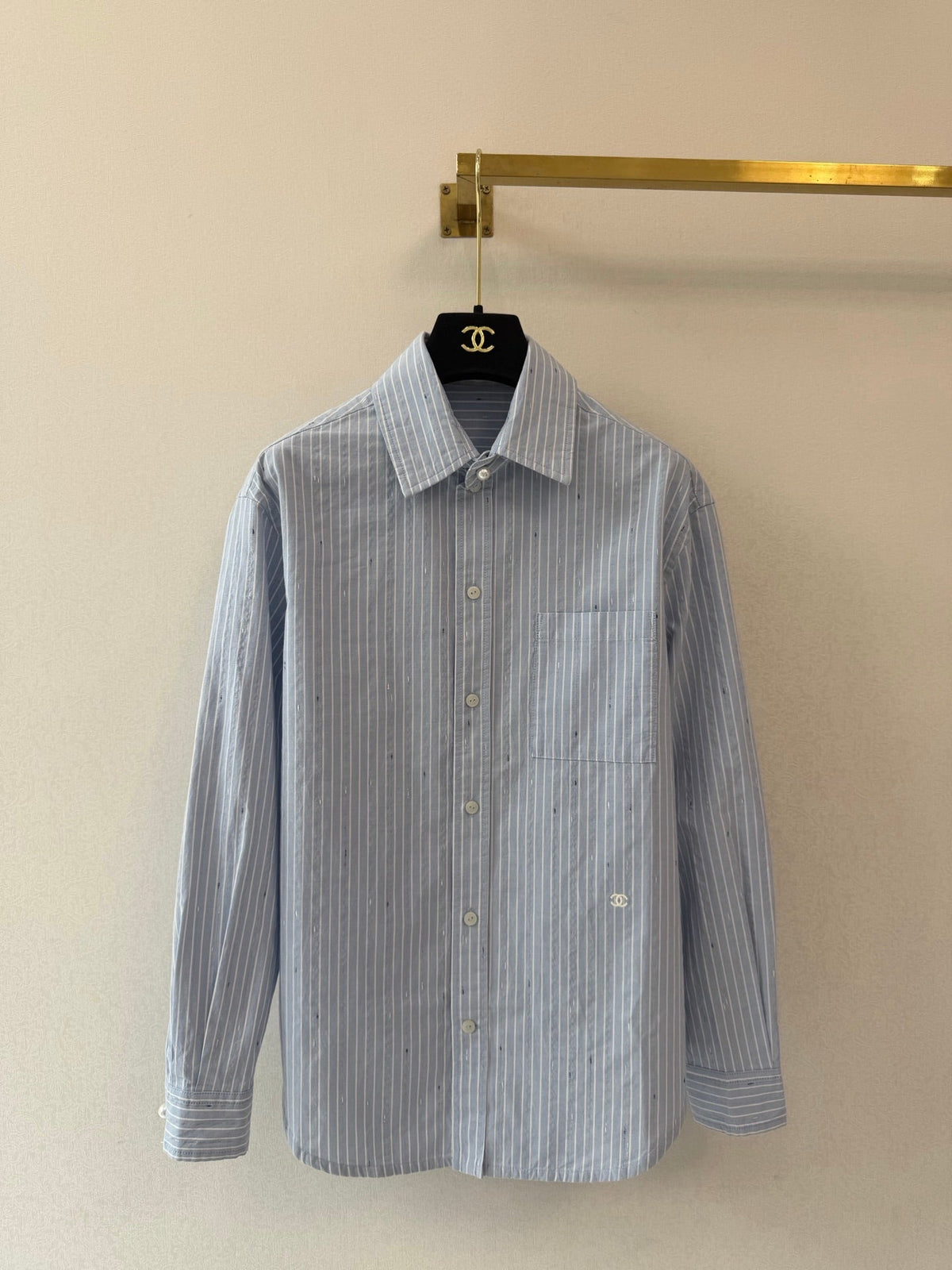 Chanel/Long vertical-striped shirt