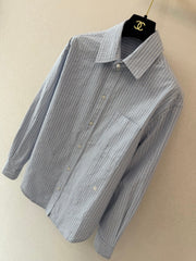 Chanel/Long vertical-striped shirt
