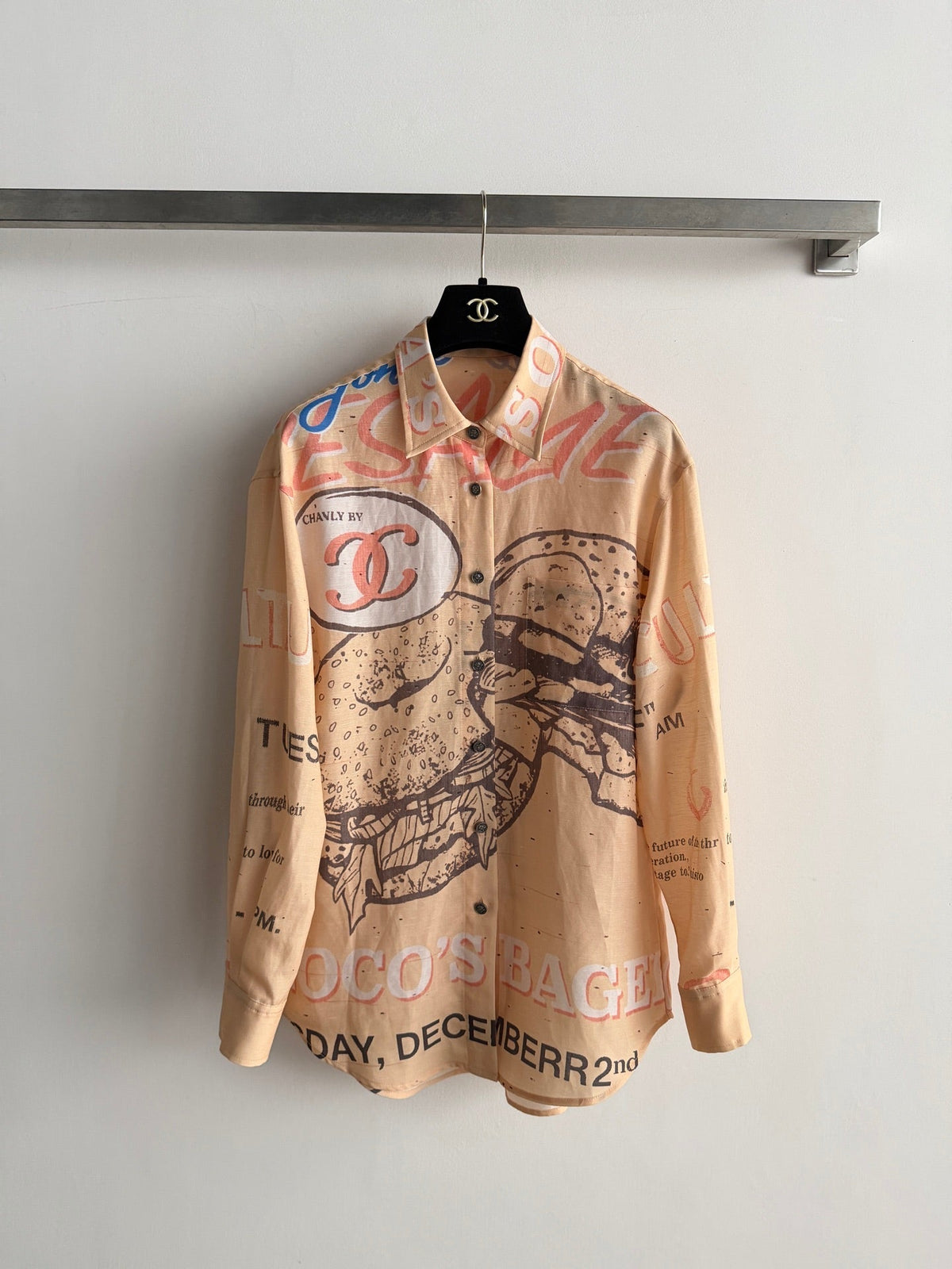 chanel/Graffiti Long-Sleeve Shirt
