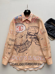 chanel/Graffiti Long-Sleeve Shirt