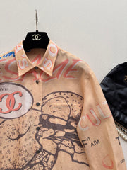 chanel/Graffiti Long-Sleeve Shirt
