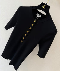Chanel/partial-button-front top
