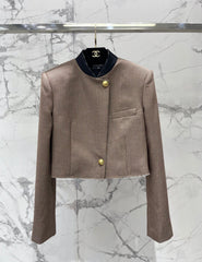 Chanel/Beige Half-Zip Knit Top