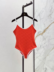 Chanel/Textured Plaid One-Piece Swimsuit