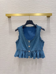 Louis Vuitton/26ss new denim vest