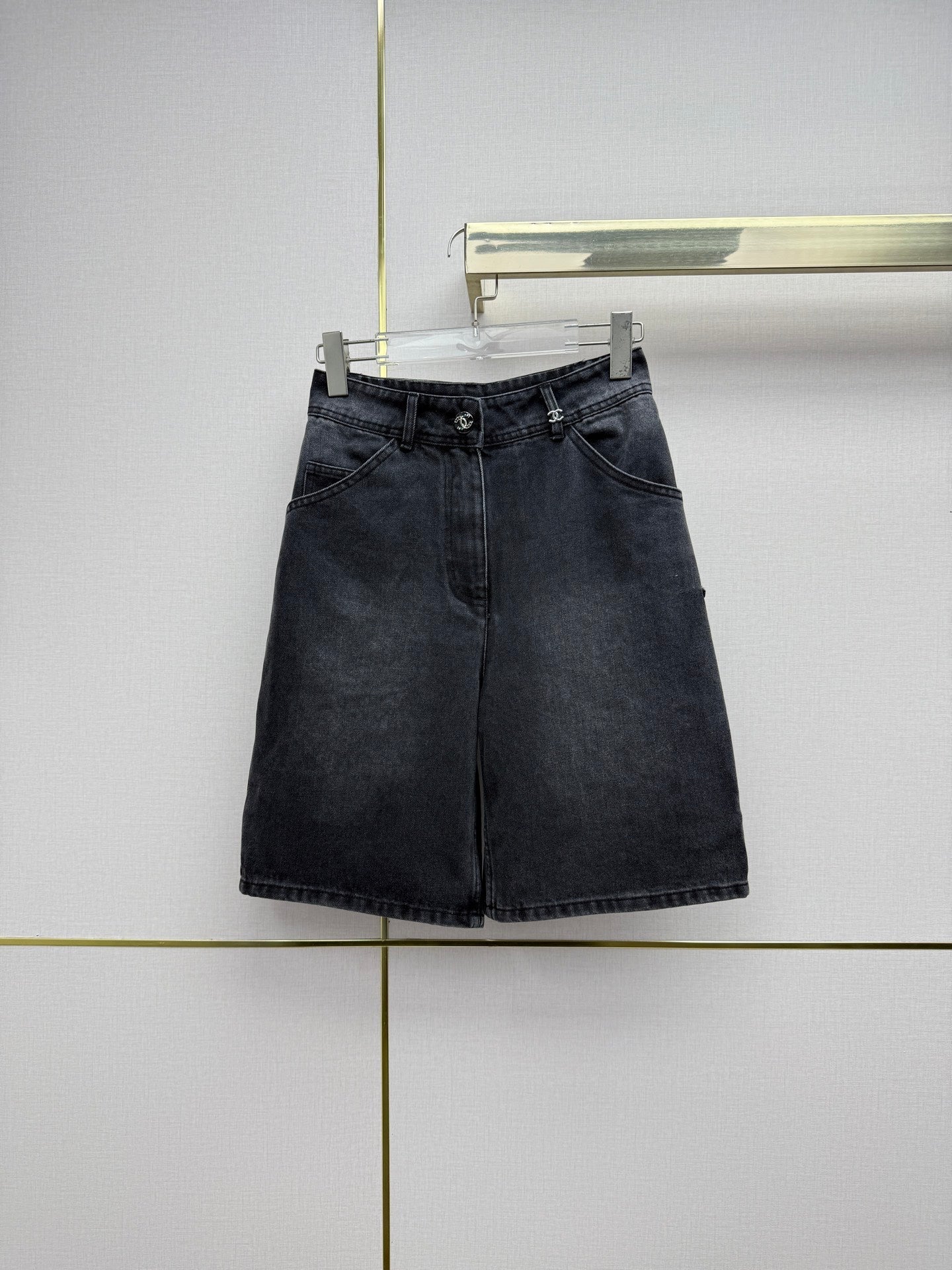 Chanel/Embroidered Straight-Leg Denim Trousers