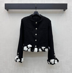 Chanel/Frayed-Edge Tweed Jacket