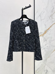 Chanel/Frayed-Edge Tweed Jacket