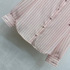 Chanel/Striped Shirt with Self-Tie Waist