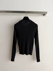 Chanel/Vertical-Ribbed Knit Cardigan