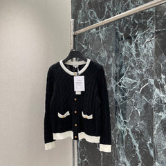 Color-block knit cardigan
