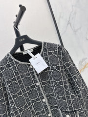 Cannage-pattern knit cardigan