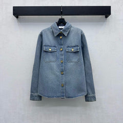 Denim Shirt with Quilted Elbow Patches