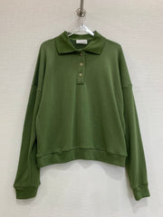 The Row/26 Button-Up Long Sleeve Sweatshirt