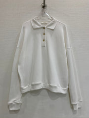 The Row/26 Button-Up Long Sleeve Sweatshirt