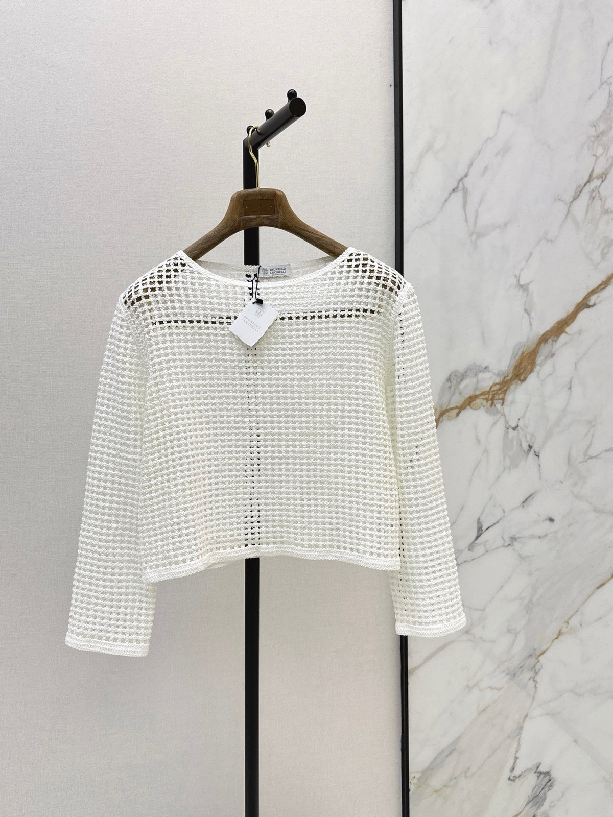 Brunello Cucinelli/ 26 Early Autumn New Hollow-Out Long Sleeve Knit