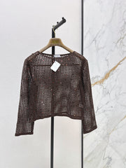 Brunello Cucinelli/ 26 Early Autumn New Hollow-Out Long Sleeve Knit
