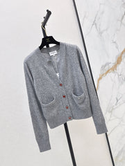 V-Neck Long-Sleeve Knit Cardigan
