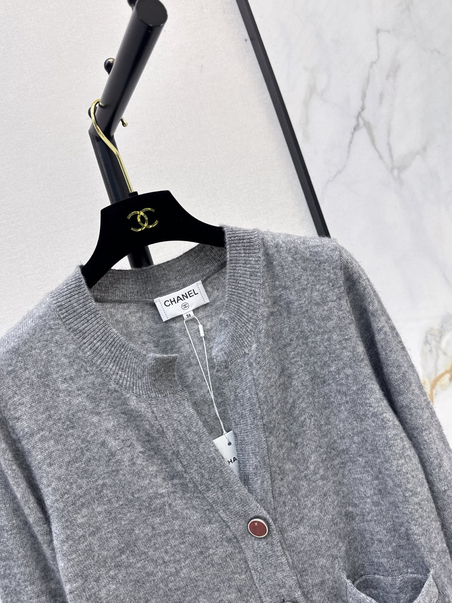 V-Neck Long-Sleeve Knit Cardigan