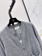 V-Neck Long-Sleeve Knit Cardigan