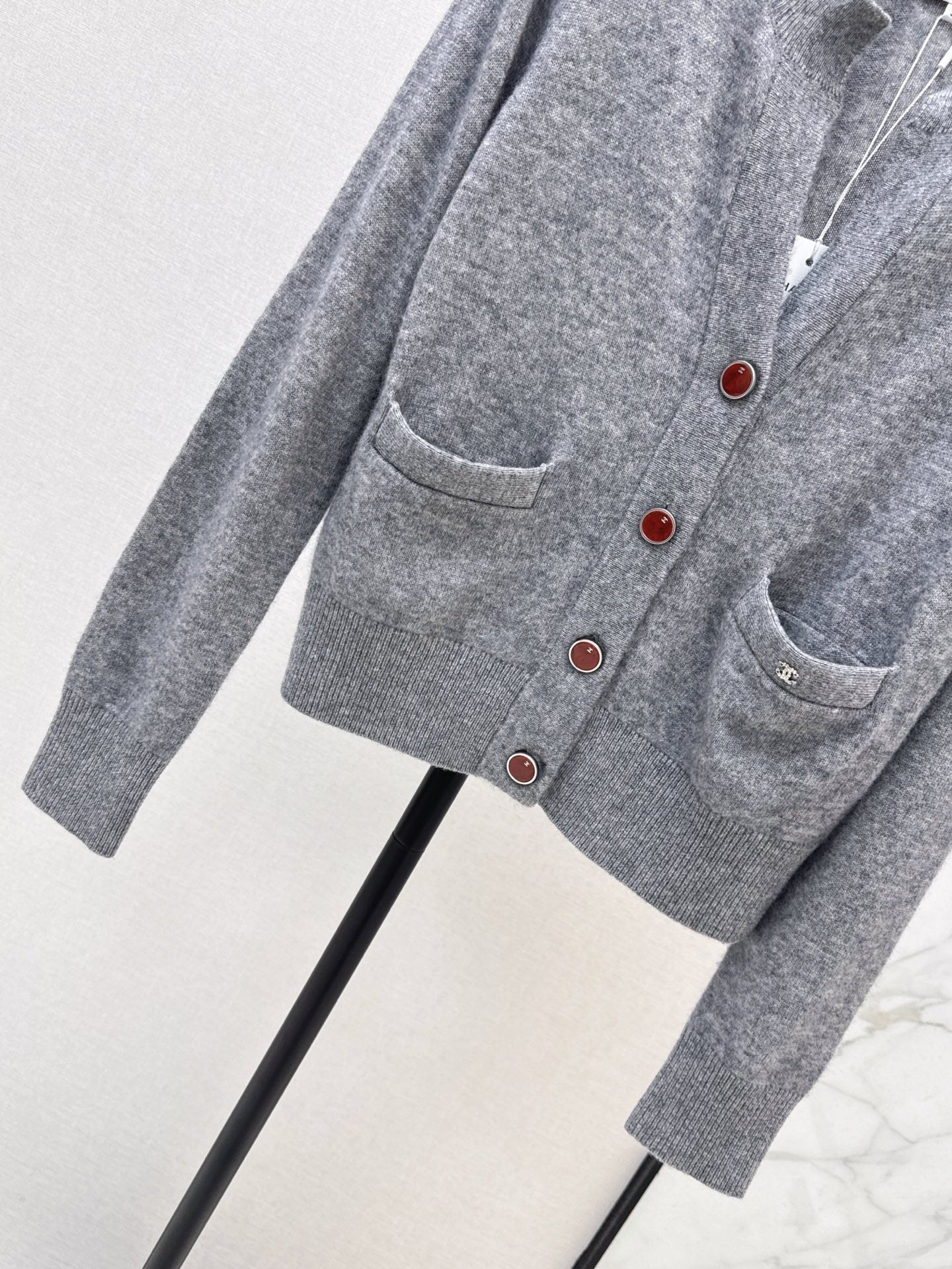 V-Neck Long-Sleeve Knit Cardigan