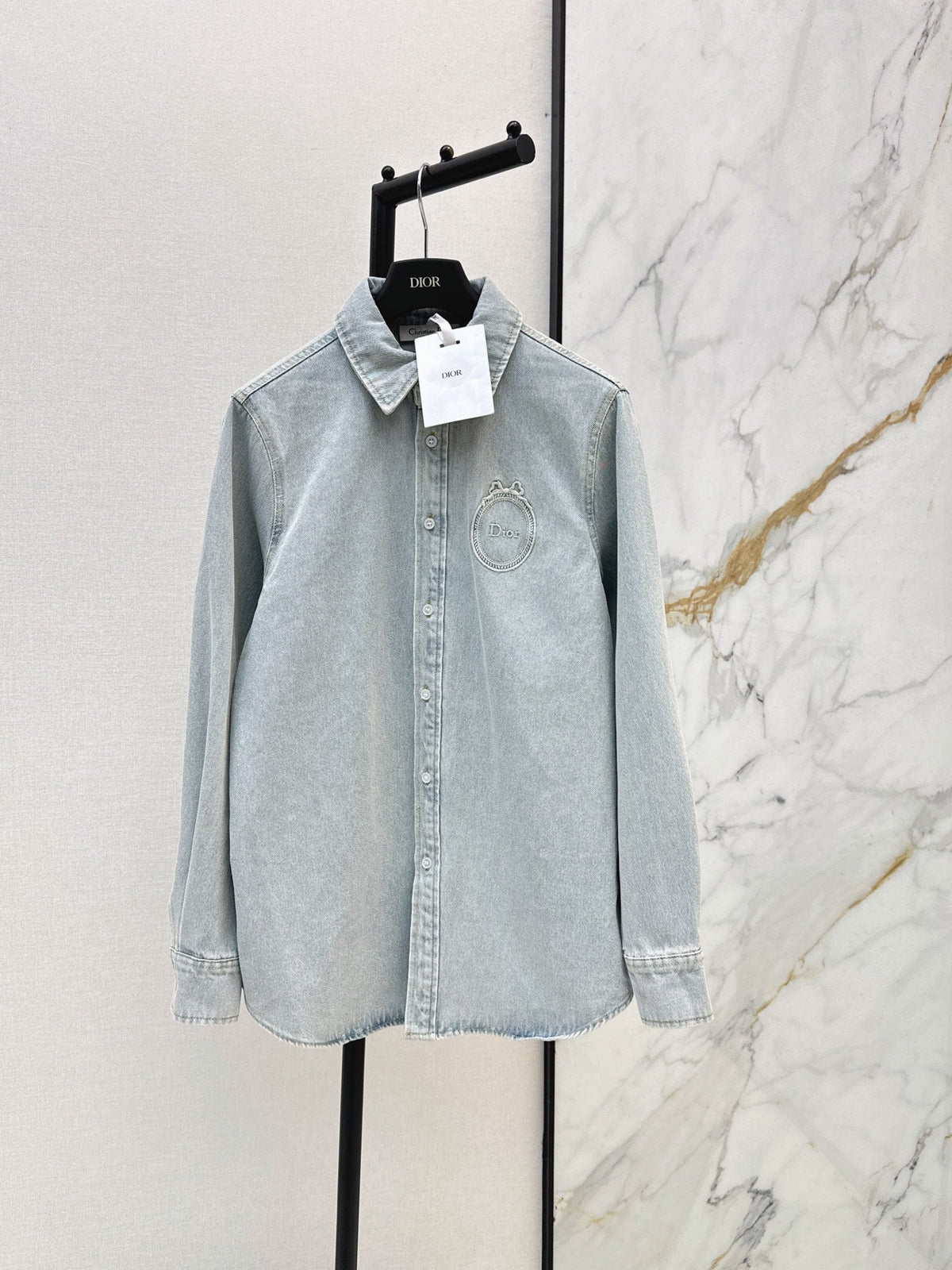 Vintage-Washed Denim Shirt