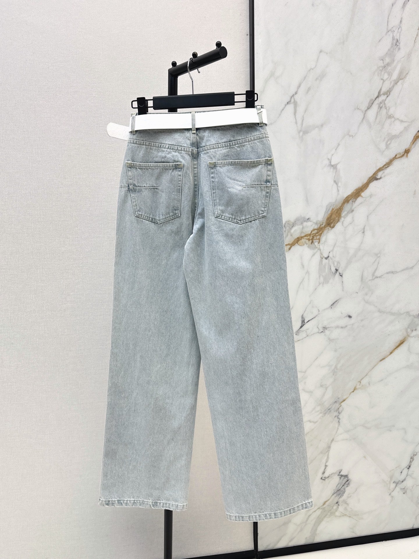 Vintage-Washed Denim Trousers