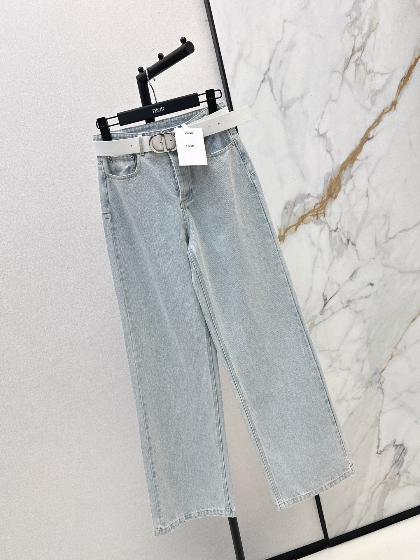 Vintage-Washed Denim Trousers