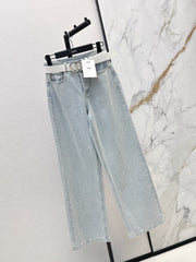 Vintage-Washed Denim Trousers