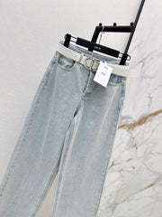 Vintage-Washed Denim Trousers